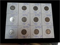 12 Buffalo Nickels