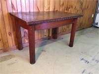 Oak Library Table w/ Carved Beaded Edge and