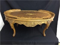 Ornate Carved French Provincial Oval Coffee