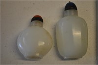 2 Antique Asian White Snuff Bottles