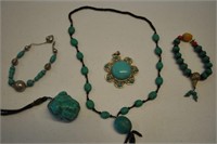 Antique Asian Necklace, Bracelets, Pendant