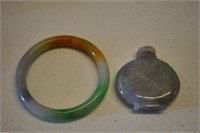 Rare 3 color Jade Bracelet & Snuff Bottle