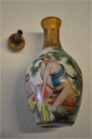 Erotic Antique Asian Porcelain Snuff Bottle