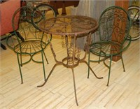 Scrolled Iron Patio Table and Chairs.