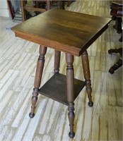 Turned Oak Occasional Table.