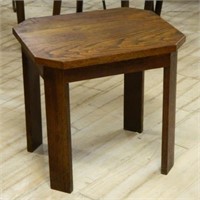 Canted Corner Oak Occasional Table.