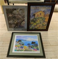 Framed Serigraph and Art Museum Posters.