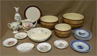 Selection of China and Decoratives in Basket.