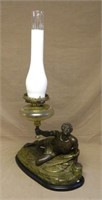 Victorian "Soldat Spartiate" Figural Oil Lamp.