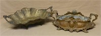 Ornate Rococo Metal Footed Bowls.