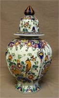 Hand Painted Polychrome Delft Ginger Jar.