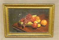 Fruit Still Life Oil on Canvas, Signed.