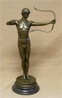 Classically Styled Bronze Archer Figure.
