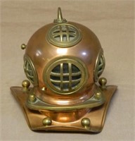 Miniature Copper and Brass Diver's Helmet.