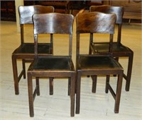 Rustic American Oak Chairs.