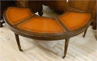 Leather Inset Top Mahogany Coffee Table.