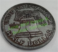 1963 Large Half Dollar Medallion Coin