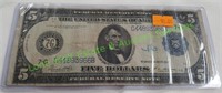 1913 Large Lincoln Five Dollar Bill