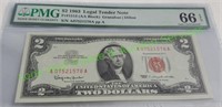 1963 Two Dollar Bill Graded (PMG66)