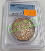 Graded 1887 Morgan Dollar