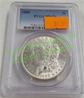 Graded 1888 Morgan Dollar