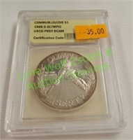 Graded 1988-S Olympic Silver Dollar