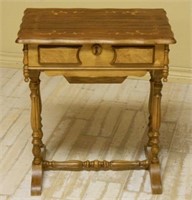 Victorian Inlaid Mahogany and Walnut Sewing Table.