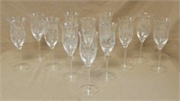 Floral Etched Crystal Wine Stems.