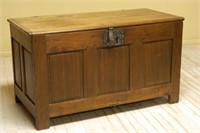 19th Century Paneled Oak Blanket Box.