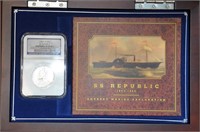 1861-O SS Republic Recovered Seated Half Dollar.