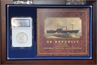 1858-O SS Republic Recovered Seated Half Dollar.