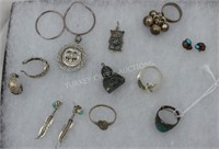COLLECTION OF 11 STERLING JEWELRY PCS INC 4 PRS