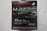 .22 LR WINCHESTER M-22 AMMO-40 GR.1255 FPS