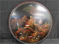 LARGE LACQUERED INLAY CHINESE WALL HANGING