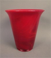 6” Tall Fenton #621 Flared Vase – Mandarin Red