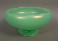 7” U.S. Glass domed Cupped-in bowl – Green Opaque