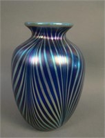 8 ½” Tall Fenton Art Glass Pulled Feather Vase by