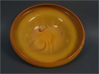 11” Fenton Large #604 Cupped Bowl – Orange Opaque