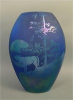 12” Tall 1997 Fenton Art Glass Oval Vase – “The