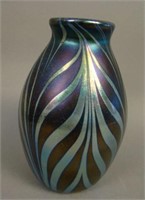 6 ½” Tall Fenton Art Glass Pulled Feather Vase by