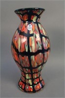 10” Tall Fenton Vase w/ Black Netting by Dave