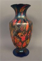 9 ½” Fenton Art Glass Footed Threaded Vase –