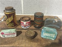 7 X assorted tins