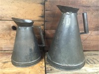 2 x metal oil jugs
