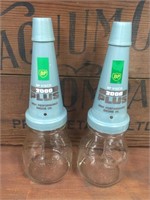 Genuine 500ml oil bottles with Bp Visco 2000 tops