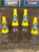 Genuine oil bottles with BP Visco 2000 tops