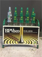 BP visco rack complete with bottles, tops & caps
