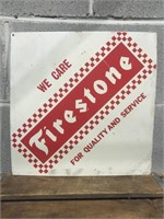 Original metal Firestone 'quality tread' sign