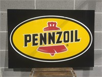 Original Pennziol metal sign approx 3 x 2 ft