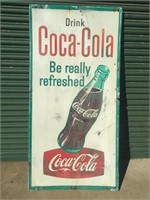 Early Coca Cola sign approx 6ft X 3ft